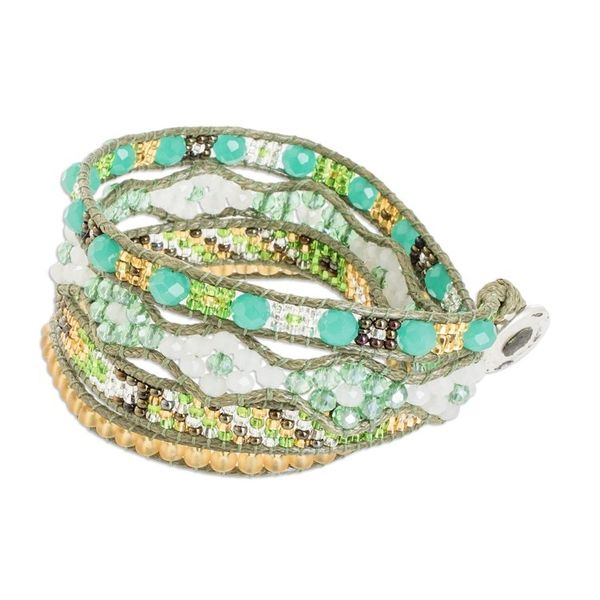 Alternate image for Handcrafted Beaded Positive Energy Long Wrap Bracelet Healing Aura