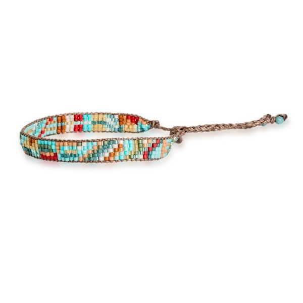Alternate image for Colorful Beaded Wristband Bracelet Hand-Woven in Guatemala Fresh Breeze