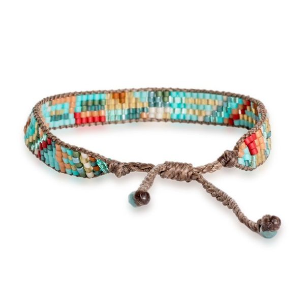 Alternate image for Colorful Beaded Wristband Bracelet Hand-Woven in Guatemala Fresh Breeze