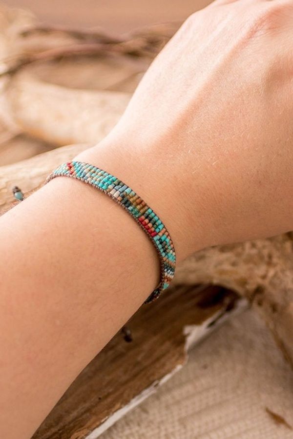Alternate image for Colorful Beaded Wristband Bracelet Hand-Woven in Guatemala Fresh Breeze