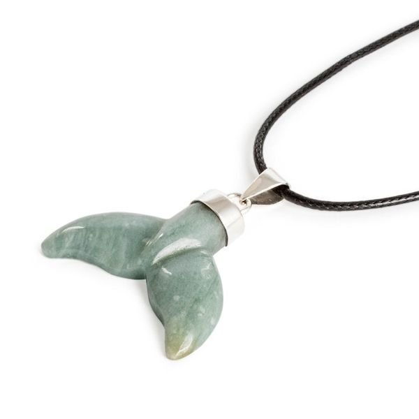 Alternate image for Handcrafted Whale-Themed Light Green Jade Pendant Necklace Blissful Fins