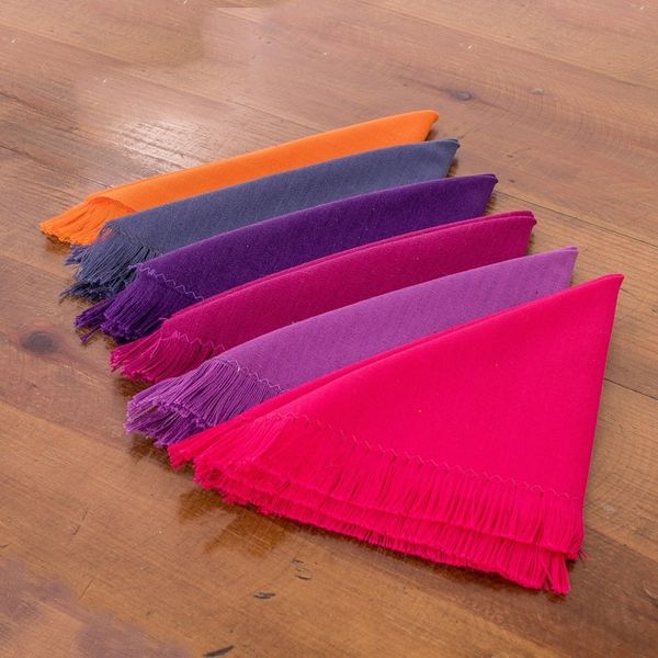 Alternate image for Set of 6 Handwoven Cotton Napkins with Vibrant Palette Spring Facets