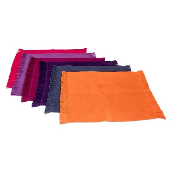 Alternate image for Set of 6 Handwoven Cotton Napkins with Vibrant Palette Spring Facets