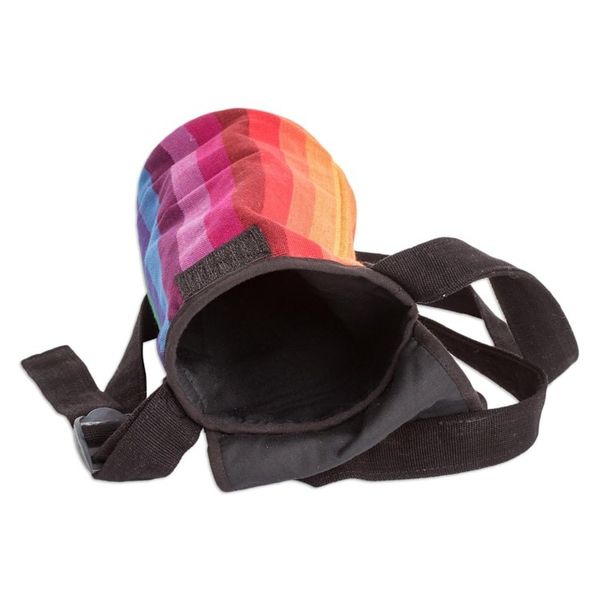 Alternate image for Striped Cotton Bottle Carrier Hand-Woven in Guatemala Colorful Paradise