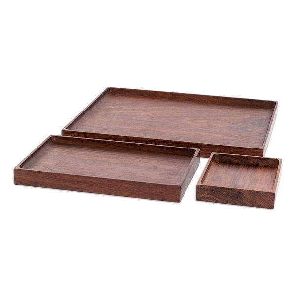Alternate image for Graduated Size Wood Serving Trays Set of 3 At Your Service