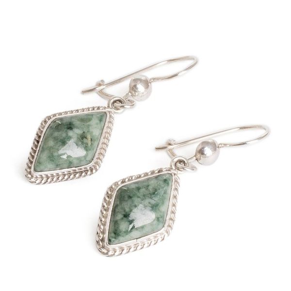 Alternate image for Handcrafted Light Green Jade Earrings Maya Life