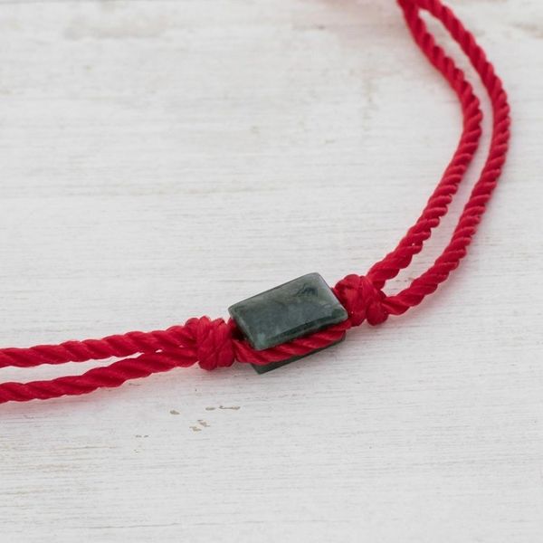 Alternate image for Green Jade Red Cord Unity Bracelet from Guatemala Teamwork Together