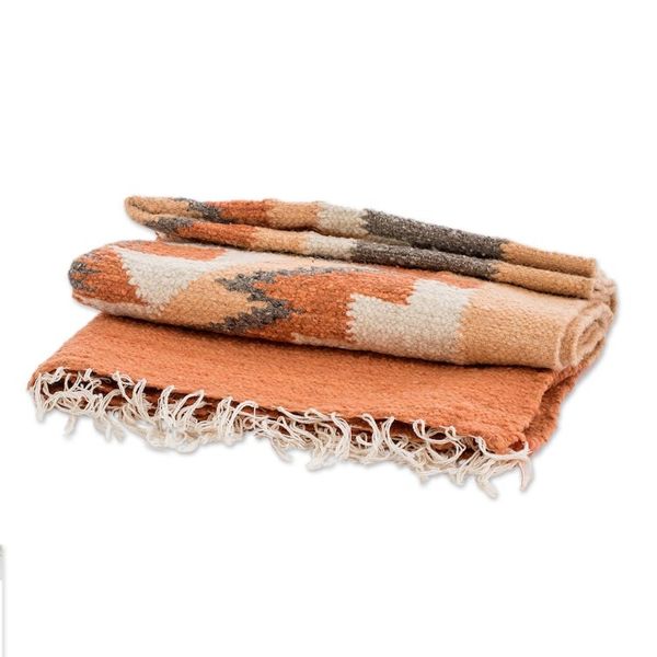 Alternate image for Handloomed Acrylic Geometric Area Rug in Orange 2.5x4.5 Celestial Diamonds