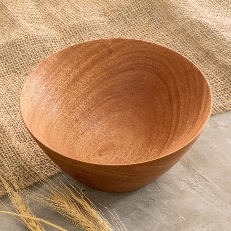 Artisan Crafted Natural Mahogany Bowl 7 inch 'To the Table'