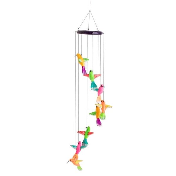 Alternate image for Ceramic Mobile with Eight Multicolored Hummingbirds Circling Hummingbirds