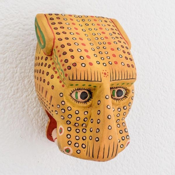 Alternate image for Unique Wood Wall Art Mask Maya Jaguar