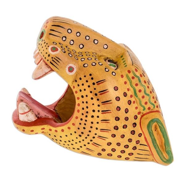 Alternate image for Unique Wood Wall Art Mask Maya Jaguar
