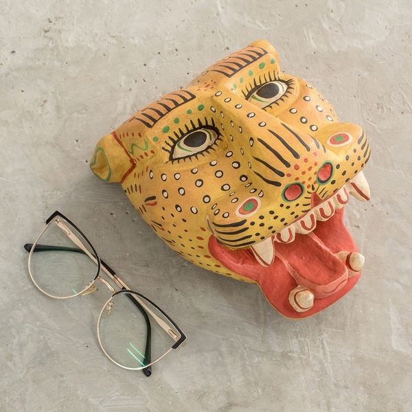 Alternate image for Unique Wood Wall Art Mask Maya Jaguar