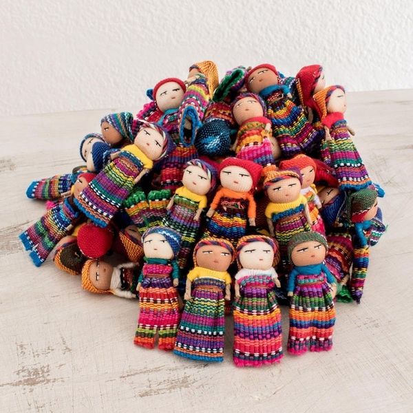 Alternate image for Handwoven Cotton Decorative Dolls Set of 100 Worry Doll Village