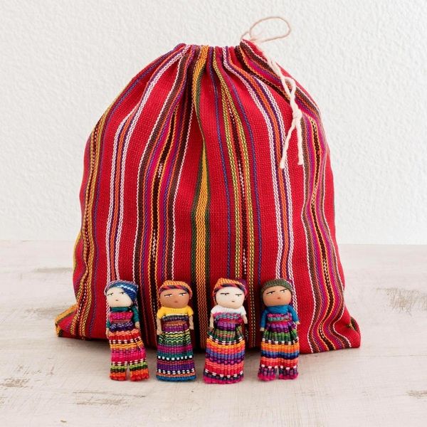 Alternate image for Handwoven Cotton Decorative Dolls Set of 100 Worry Doll Village