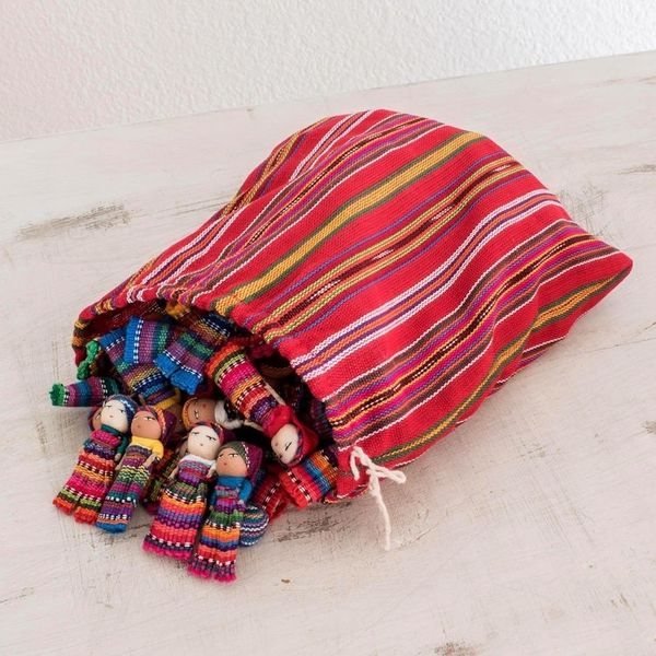 Alternate image for Handwoven Cotton Decorative Dolls Set of 100 Worry Doll Village