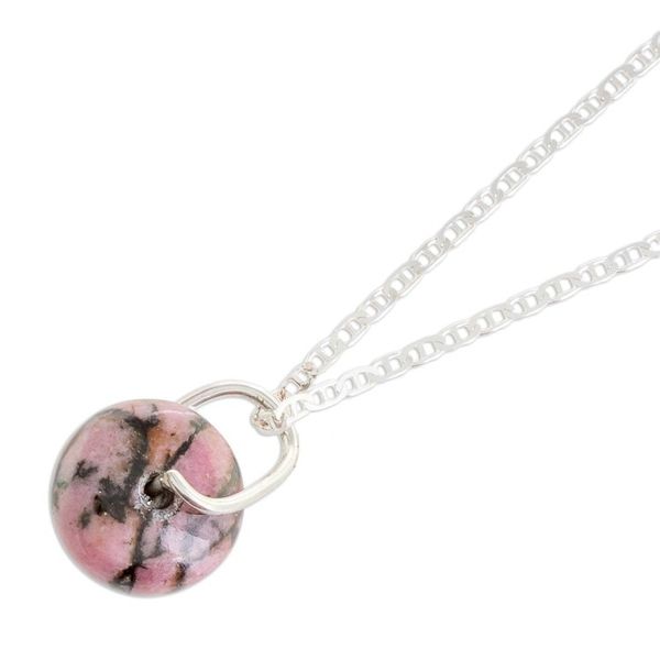 Alternate image for Round Rhodonite Pendant Necklace from Guatemala Wheel of Fortune