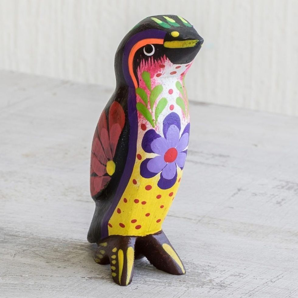 Multicolored Hand Painted Penguin Figurine 'Emperor Penguin'