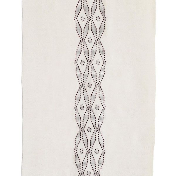 Alternate image for Hand Crafted Ivory Cotton Table Runner Coban Diamonds in Currant