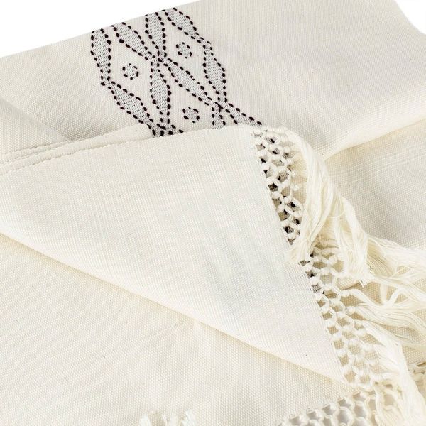 Alternate image for Hand Crafted Ivory Cotton Table Runner Coban Diamonds in Currant