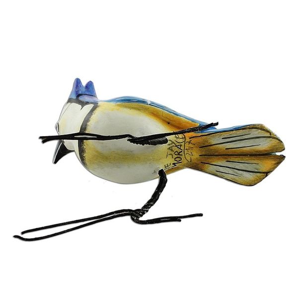 Alternate image for Hand Painted Blue Jay Ceramic Bird Figurine from Guatemala Blue Jay