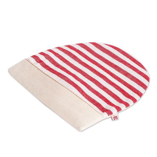 Alternate image for Handwoven Cotton Tortilla Warmer with Red White Stripes Fire