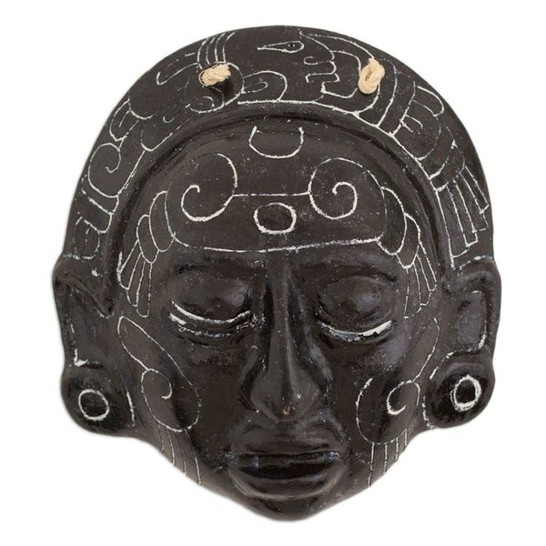 Alternate image for Handcrafted Maya Ceramic Decor Mask Maya Night Voyage