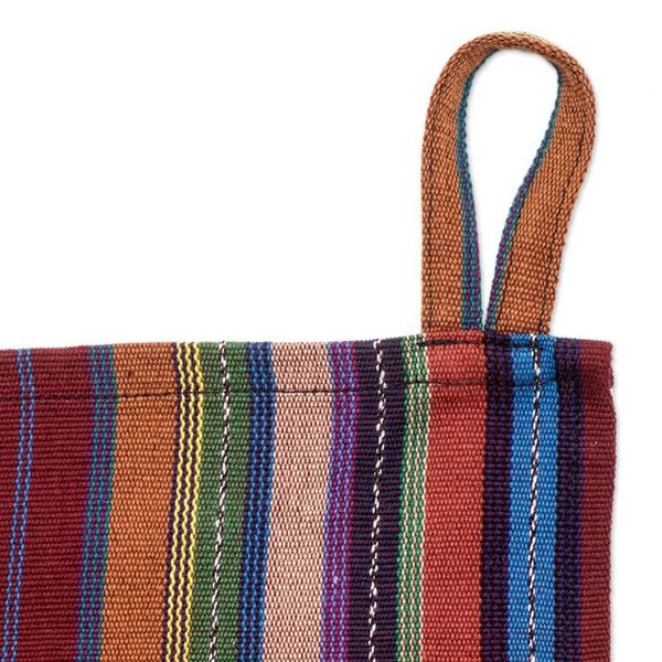 Alternate image for Colorful Striped Cotton Dish Towel Hand-Woven in Guatemala Traditional Colors