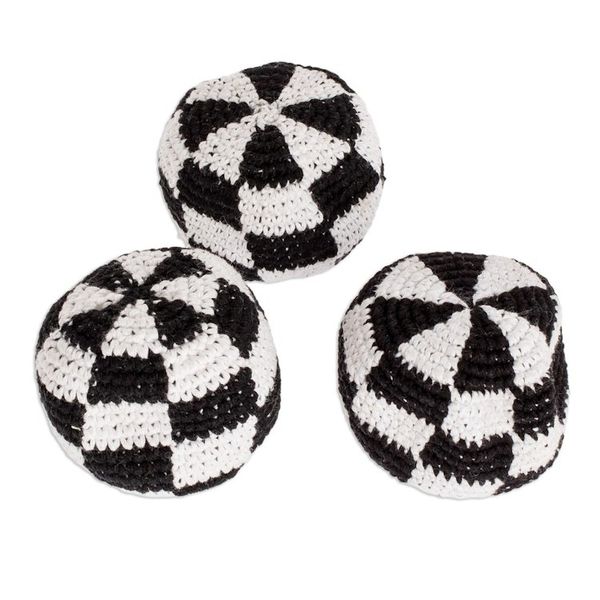 Alternate image for Black and White Check Hacky Sacks Set of 3 Checkers