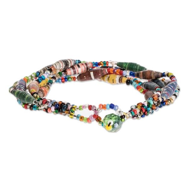 Alternate image for Multicolored Paper Beaded Bracelet Bonds of Friendship 