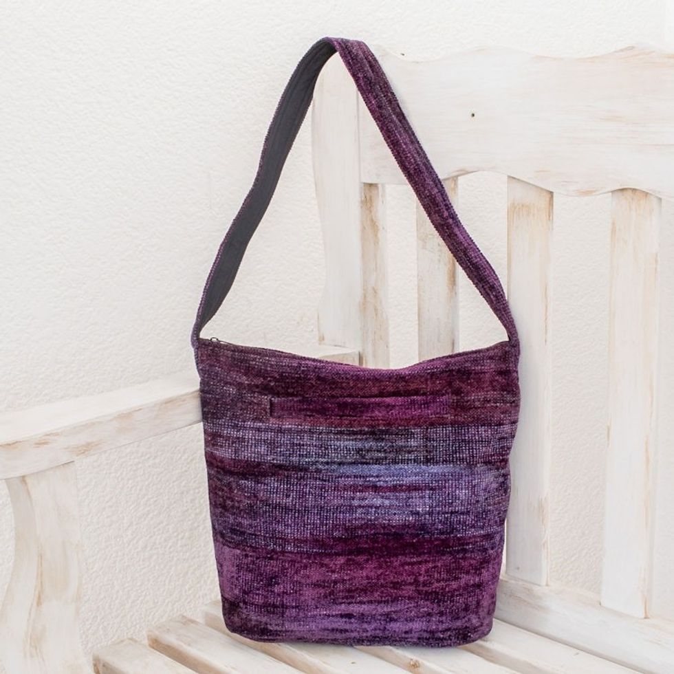 Guatemala Handwoven Shoulder Bag 'Purple Magic'