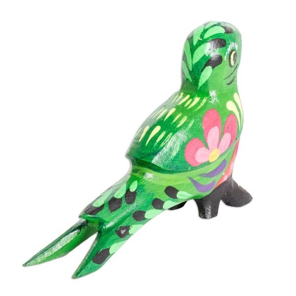 Alternate image for Hand-Painted Wooden Figurine of Guatemalan Quetzal Bird Icon of Guatemala