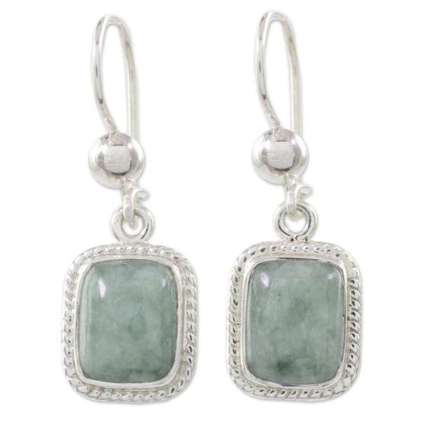 Alternate image for Guatemalan Green Jade Artisan Crafted Earrings Life Divine