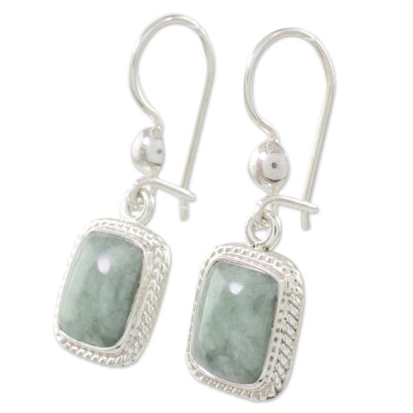 Alternate image for Guatemalan Green Jade Artisan Crafted Earrings Life Divine