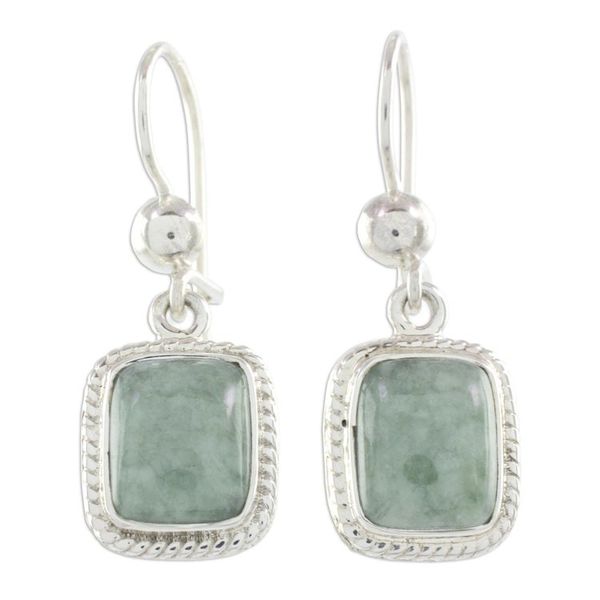 Alternate image for Guatemalan Green Jade Artisan Crafted Earrings Life Divine