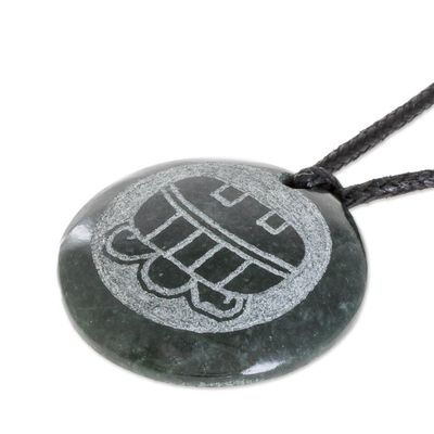 Alternate image for Jade Pendant Necklace of Mayan Figure Aj from Guatemala Aj Medallion