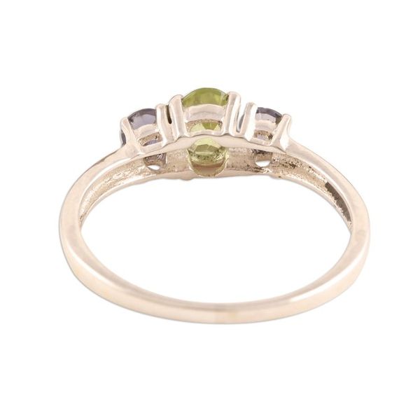 Alternate image for Peridot and Iolite Ring on Sterling Silver from India Blue Embrace