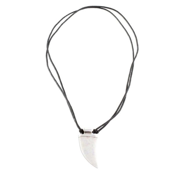Alternate image for Lilac Jade Tusk Pendant Necklace from Guatemala Wide Tusk in Lilac