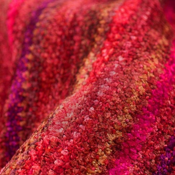 Alternate image for Guatemalan Handcrafted Rayon Chenille Shawl Crimson Fantasy