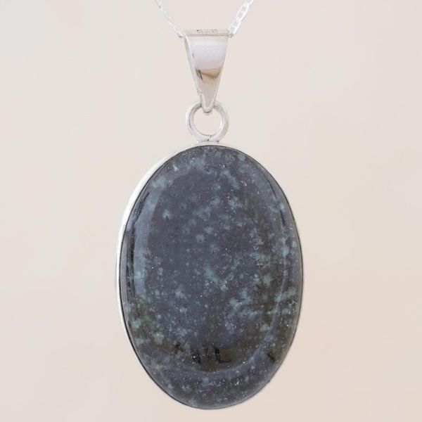 Alternate image for Artisan Crafted Maya Theme Dark Jade Necklace Tikal Toucan