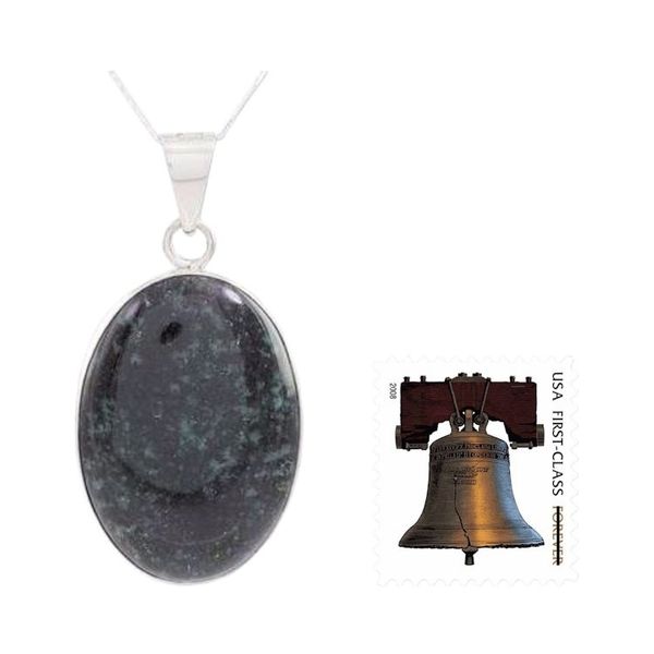 Alternate image for Artisan Crafted Maya Theme Dark Jade Necklace Tikal Toucan