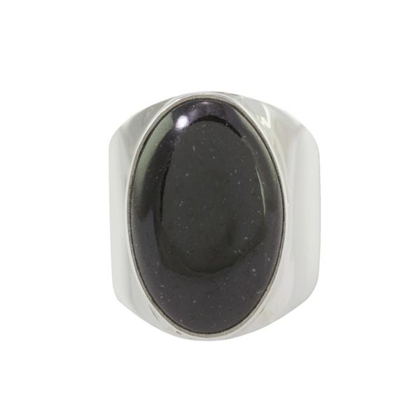 Alternate image for Handmade Black Jade Mens Ring from Guatemala Truth and Life in Black