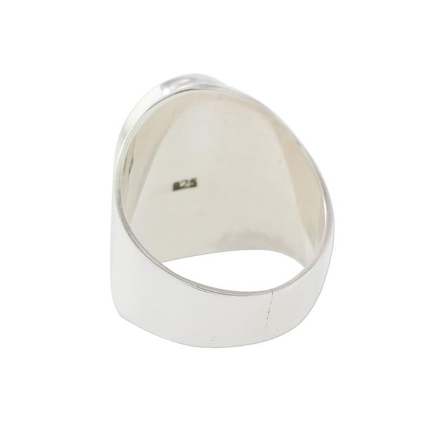 Alternate image for Handmade Black Jade Mens Ring from Guatemala Truth and Life in Black