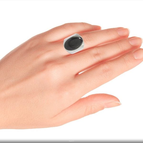 Alternate image for Handmade Black Jade Mens Ring from Guatemala Truth and Life in Black