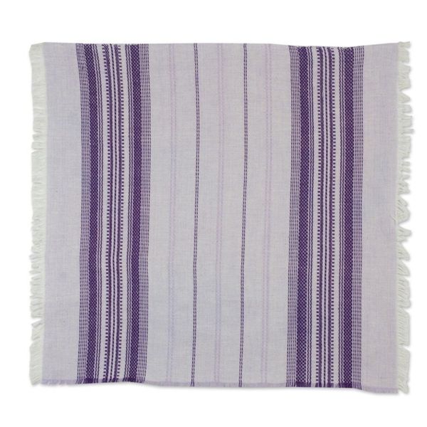 Alternate image for Purple Striped 100 Cotton Napkins Set of 6 Cheerful Kitchen in Purple