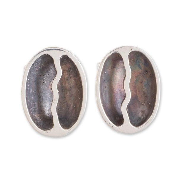 Alternate image for Sterling Silver Coffee Bean Dangle Earrings from Guatemala Raining Coffee