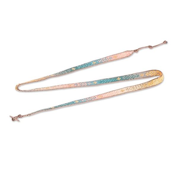 Alternate image for Geometric Glass Beaded Wrap Bracelet from Guatemala Geometric Sensation