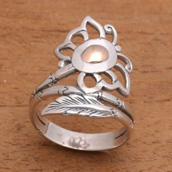 Alternate image for Butterfly Gold Accented Sterling Silver Cocktail Ring Fleeting Butterfly