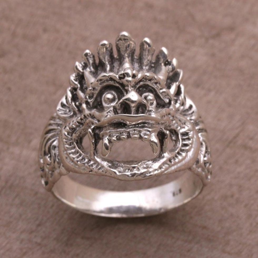 Sterling Silver Cultural Hindu Band Ring from Bali 'Bhoma'