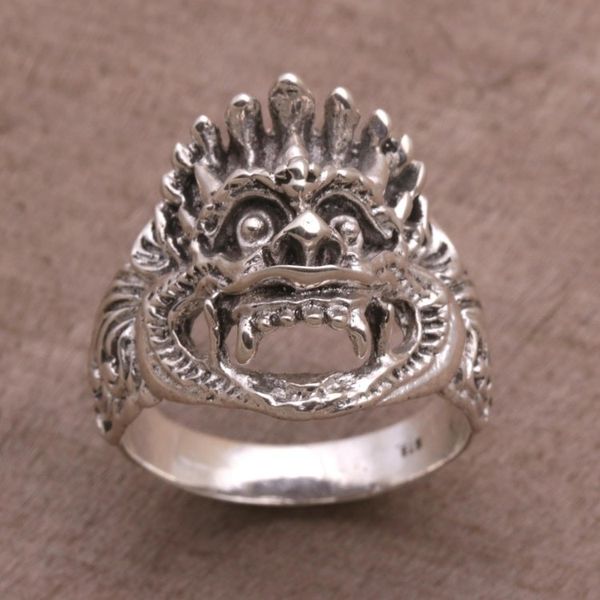 Alternate image for Sterling Silver Cultural Hindu Band Ring from Bali Bhoma